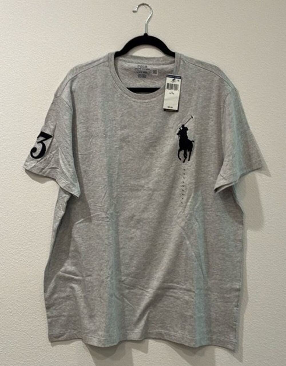 Polo Ralph Lauren Mens XL Big Pony Classic Fit Crewneck T-Shirt, Grey